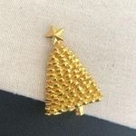 Vintage Gold Tone Christmas Tree Photo 0