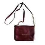 Michael Kors Crossbody Shoulder Bag Leather Burgundy Chain Strap 9x7 Photo 1