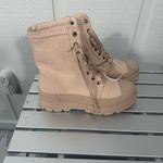 Free People  Womens Camp Out Natural Canvas Combat Boots Shoes Size 9 NWOT Photo 5