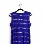 Chico's Chico’s Katrina Maxi Dress SzL Elegant Blue Tie-Dye Knotted Ruching Flowy Casual Photo 4