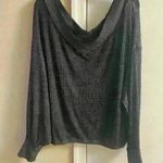 We The Free ‎ top v neck lightweight semi sheer charcoal slouchy Medium Photo 0