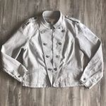 Christopher & Banks  Military Denim Jacket Medium Photo 0