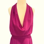 Harlyn Orchid Fit and Flare Halter Dress Plunging Drape Neckline Open Back XL Purple Photo 5