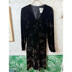 Vintage Oscar Oscar De La Renta Black Floral Print Midi Velvet Dress Photo 4