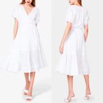 Betsey Johnson  White Spectator Tiered Midi Dress Prairie Cottagecore Confetti Photo 1