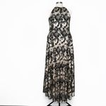 Betsy and Adam . Layla Halter Top Foil Print Gown. Photo 2