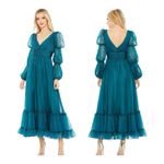 Mac Duggal  68254 Romantic Teal Ruffle Gathered Tiered Tulle Dress NWT 10 $498 Photo 5
