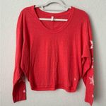 Free People Movement Orange Melrose Star Print Long Sleeve T-Shirt Women's S Photo 1