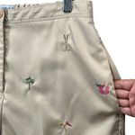 Coral Bay Y2K Golf Shorts 12 Beige Embroidered High Rise Country Club Resort Tan Photo 2