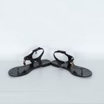 Coach  Black Jelly Thong Sandals With Signature Pattern Size 7B Minimalist Casual Photo 3