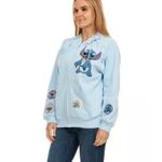 Disney Lilo & Stitch Hoodie Full Zip Sweatshirt Women's XS Blue Freeze Casual Photo 1