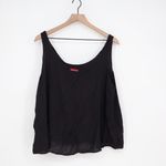 Hard Tail Forever Black Scoop Neck Tank Top Size L Made in USA Photo 1