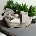 Marc Jacobs Marc Fisher Varin  Suede Espadrille Wedge Sandal‎ Women's Size 8.5 Beige Photo 2