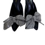 Olivia Jaymes Women's Shoes Sz 8 Stiletto Heels‎ Slide On Crystal Stud Bow Black Photo 1
