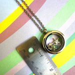 Ocean Floating Charm Locket necklace Gray Photo 6