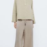 ZARA  Linen Button Up Top Photo 0