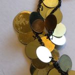 Elegant Gold Tone Brass Tone Boho Retro Disc Necklace Photo 6