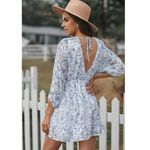 VICI Blue floral Mini dress Small Photo 2