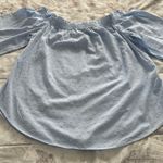 H&M Baby Blue 100% Cotton Popcorn Bell Sleeve Blouse, size 6 Photo 10