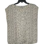 Ann Taylor  LOFT Petites Sleeveless Top Size MP Light Yellow Black Gray Splotches Photo 0