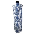 Mechant Boho Bohemian Blue White Topper Sheer Kimono Swim Coverup Size Medium Photo 2