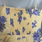 Forever 21  Dress Milkmaid Yellow Cream Floral Size Small Mini Tie Straps Shirred Photo 12