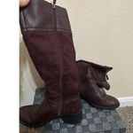 Franco Sarto Boots Womens Size 7.5 Cranberry Red Brown Suede Autumn Western Boho Photo 6