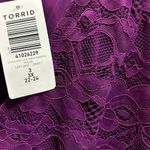 Torrid  Womens Purple V Neck Lace & Knit Tunic Top Size 3 Photo 6