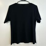 Misook Classic Black Short Sleeve Knit Top/T-shirt Shoulder Pads Size Small Photo 5