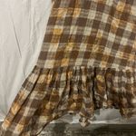 Urban Outfitters Brown Plaid Peasant Linen Skirt Size XS Photo 2