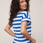 John Lewis Striped Drop Sleeve Cotton Slub T Shirt UK 14 S 10 Lapis Blue… Photo 3