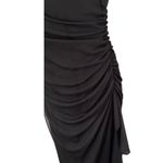 Blondie Nites Black Halter Neck Maxi Dress Rhinestone Ruched Formal Party Gown Photo 2