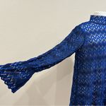 Free People Blue Simone Mock Neck Lace Mini Dress Size Medium Photo 11