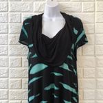 Kensie teal animal print‎ tiger tie dye dress Women's Size L Large Photo 2
