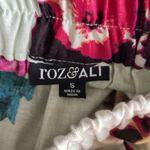 Roz & Ali  Floral Print Linen MIDI Skirt Photo 5