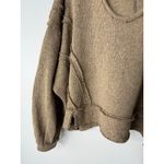 POL Grab & Go Balloon Sleeve Slouchy Knit Hoodie Top Chocolate Taupe S Photo 6