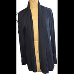 Athleta Classic Wrap Black Preppy Soft Athletic Lounge Dressy Cardigan Size M Photo 3