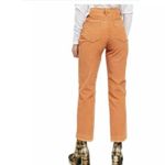 Free People pants orange rust corduroy raw distressed hem pockets boho 26 Photo 9