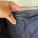 Pink Tartan Wide Leg Cropped Jeans Size 0 Blue Photo 2