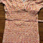 No Boundries Pink/Yellow/White Floral Smocked Short Sleeve Dress Size M Size M Photo 9