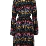 NWT Boden Charlotte in Navy Rainbow Leopard Button Photo 1