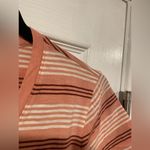 Madewell NWOT Size S Burgundy Pink Striped V Neck Short Sleeve Cotton Tee Shirt Photo 8