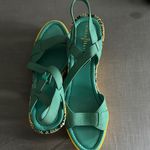 Cole Haan size 9 wedge Blue-Green Strappy Sandals cushioned cute Euc Photo 11
