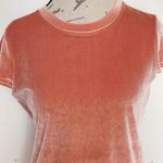 Madewell  Womens Velvet Top Soft Short Sleeve Crewneck Size Small Holiday Party Photo 3