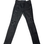 Hollister High Rise Super Skinny Jeans Black Distressed Ripped Size 7S 28x28 Photo 0
