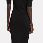 Cushnie Black Floral Jacquard Knit Short Sleeve Midi Dress Size XS Photo 1