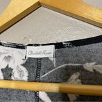 Charlotte Russe Vintage Black White Floral Knee Length Wrap Top Dress Size Large Photo 2