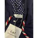 Cat Blossoming Poncho Jacket Hood Bunny Small New Blue Photo 2