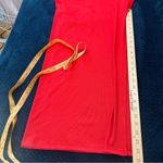 Haute Monde ‎ Red Stretch Ribbed Jersey Knit Side Slit Bodycon Scoop Maxi Dress S Photo 13