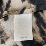 Halogen  Silk‎ Abstract Watercolor Blouse Brown Silk Photo 7